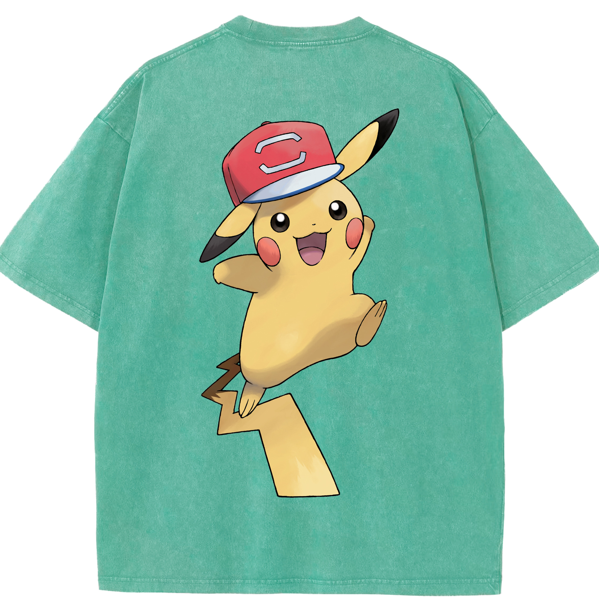 （画像用） ポケットモンスター Pokémon 綿100% ヴィンテージ風 半袖Tシャツ（背面プリント）